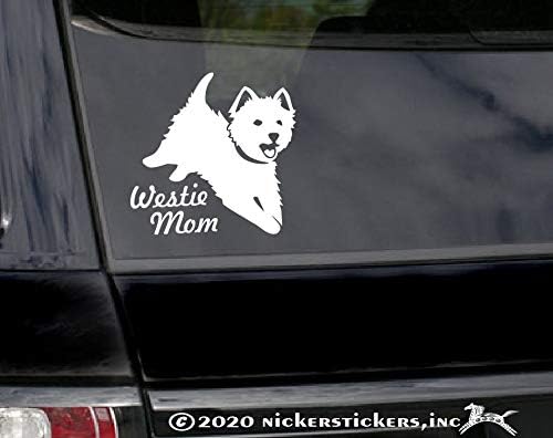 Westie Mom | Nickerstickers® ויניל קופץ מערב היילנד לבן טרייר כלב מדבקה מדבקה